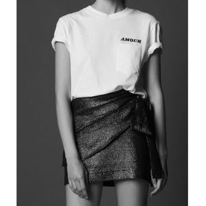 Sandro Draped Skirt with a Bow on the Side.